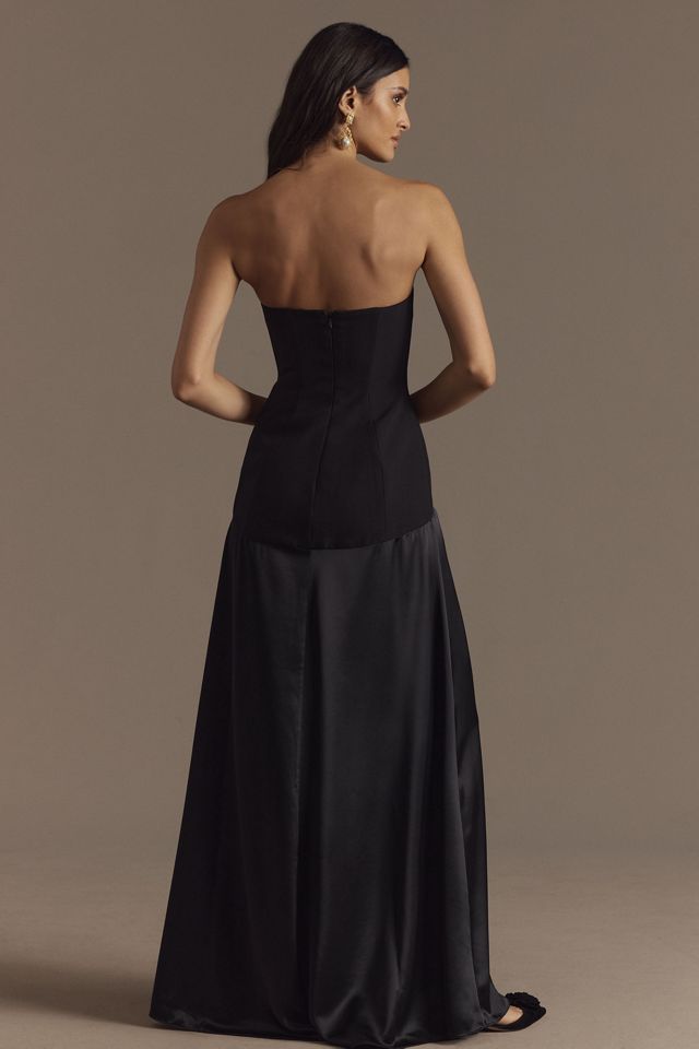 Shona Joy Adri Strapless Paneled Maxi Dress