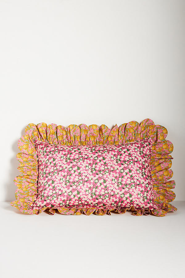 Coco & Wolf Scallop Ruffle Cushion Cover In Animal Print