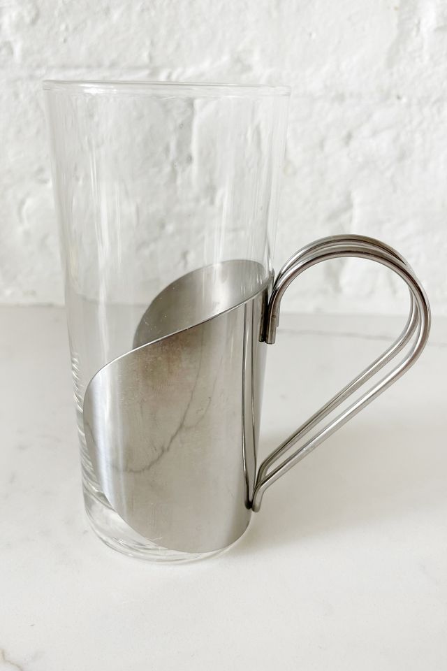 Old Flame Candle Co. Vintage MCM Chrome Caged Glasses #2