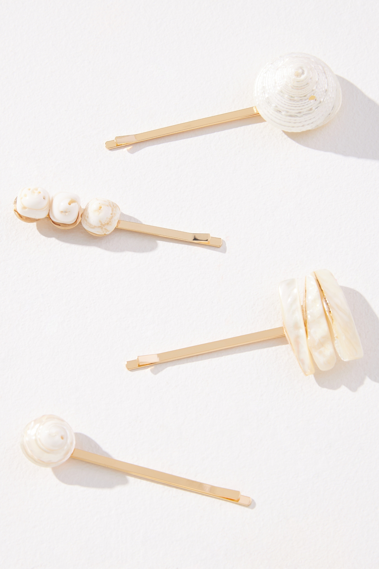 Pearl Shell Bobby Pins, Set of 4