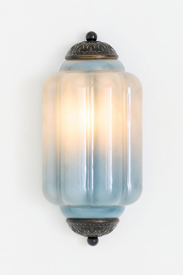 The Eloise Scallop Milk Glass Flush Sconce Wall Light #1