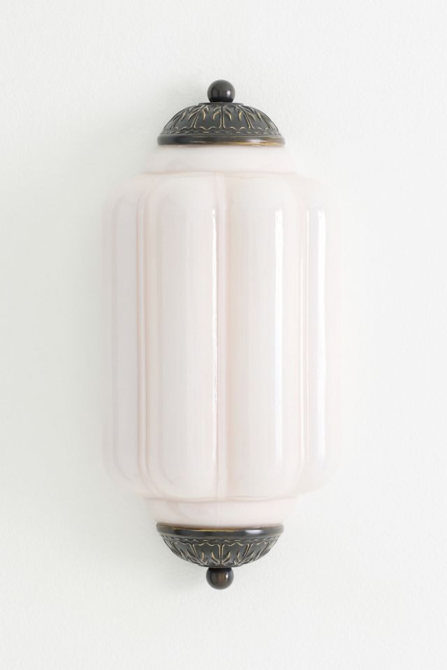 The Eloise Scallop Milk Glass Flush Sconce Wall Light #1