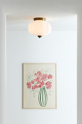 The Eloise Scallop Milk Glass Flush Mount Ceiling Light