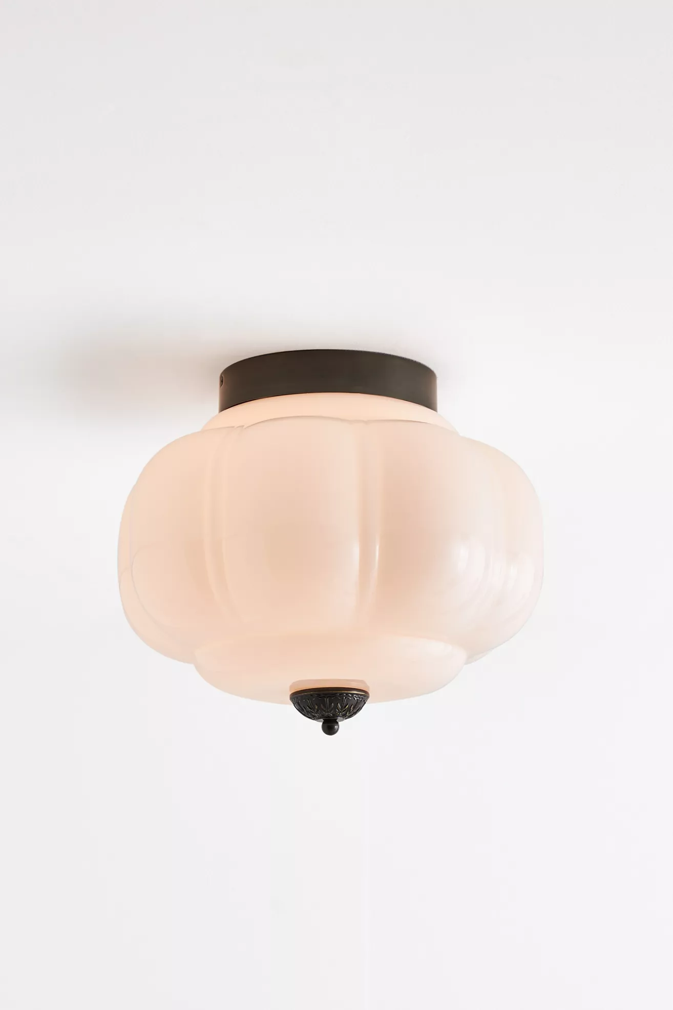 Eloise Scallop Milk Glass Flush Mount Ceiling Light