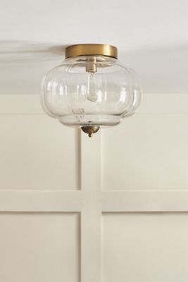 The Eloise Scallop Milk Glass Flush Mount Ceiling Light