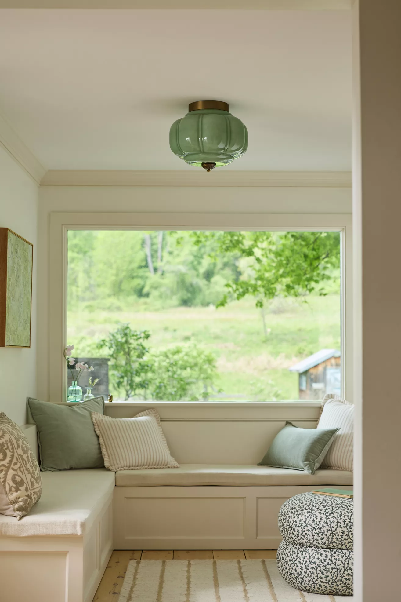 The Eloise Scallop Milk Glass Flush Mount Ceiling Light | AnthroHome