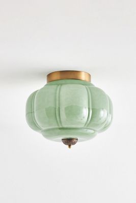 The Eloise Scallop Milk Glass Flush Mount Ceiling Light