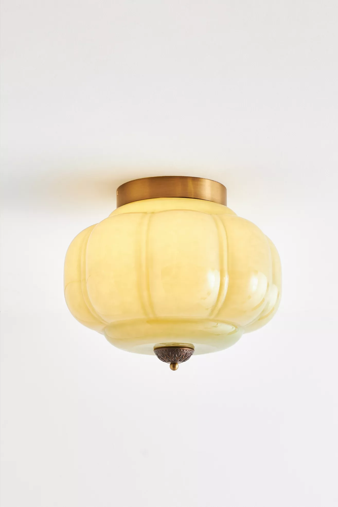 The Eloise Scallop Milk Glass Flush Mount Ceiling Light | AnthroHome
