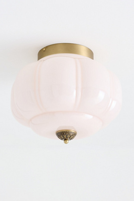 The Eloise Scallop Milk Glass Flush Mount Ceiling Light
