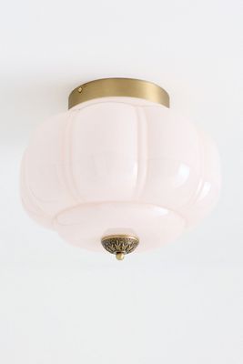 The Eloise Scallop Milk Glass Flush Mount Ceiling Light
