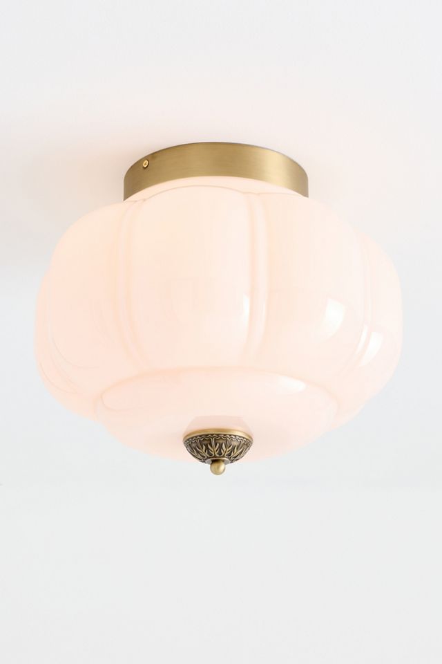 The Eloise Scallop Milk Glass Flush Mount Ceiling Light #1
