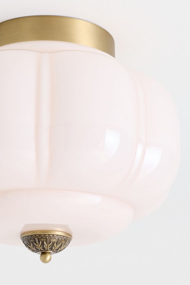 The Eloise Scallop Milk Glass Flush Mount Ceiling Light #2