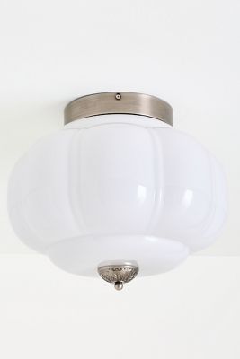 The Eloise Scallop Milk Glass Flush Mount Ceiling Light
