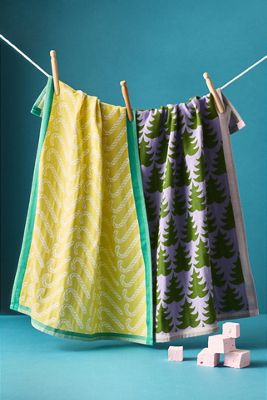 Holiday Candy Jacquard Dishtowels, Set of 2
