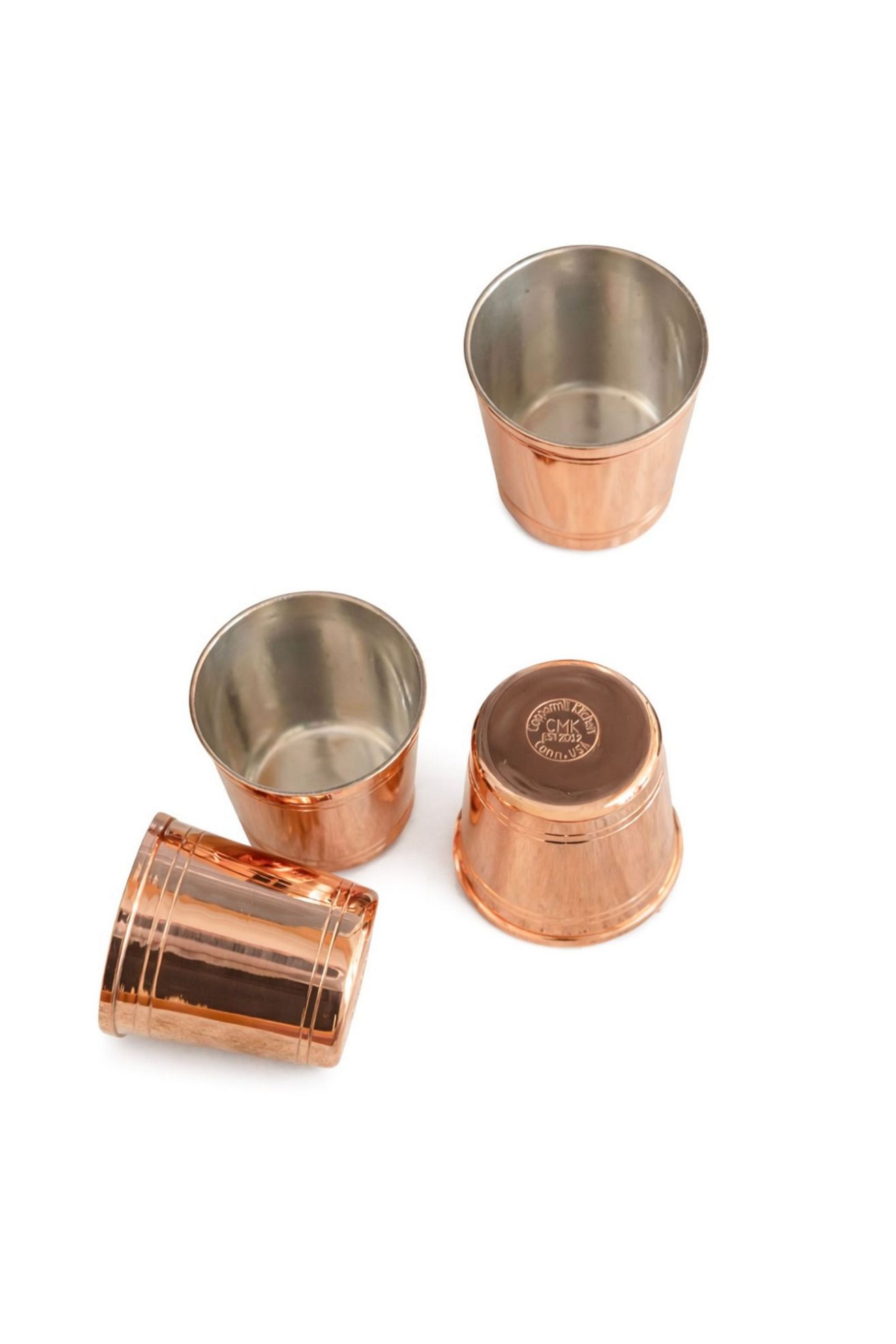 Coppermill Kitchen Vintage Inspired Art Deco Shot Glass Set - Copper, Set Of 4