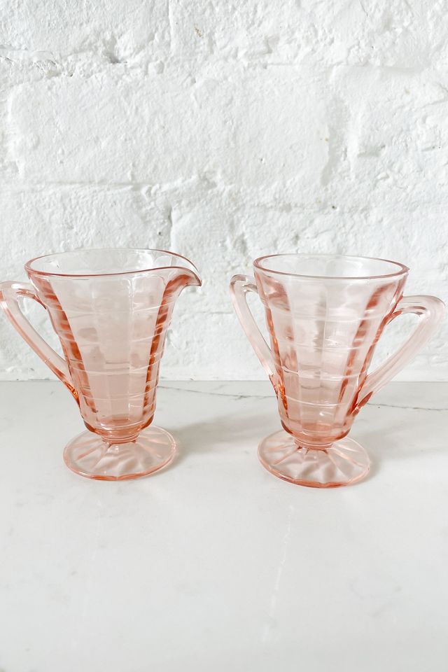 Old Flame Candle Co. Vintage Pink 1920s Cream and Sugar Set #1