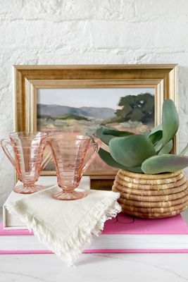 Old Flame Candle Co. Vintage Pink 1920s Cream and Sugar Set