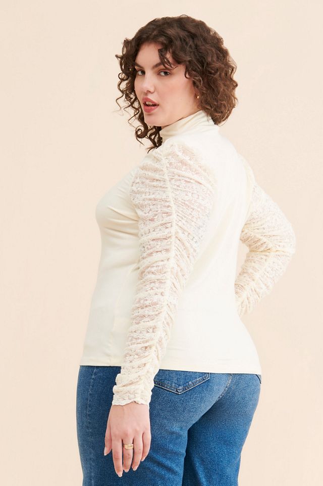 Design History Octavia Lace Sleeve Top #1