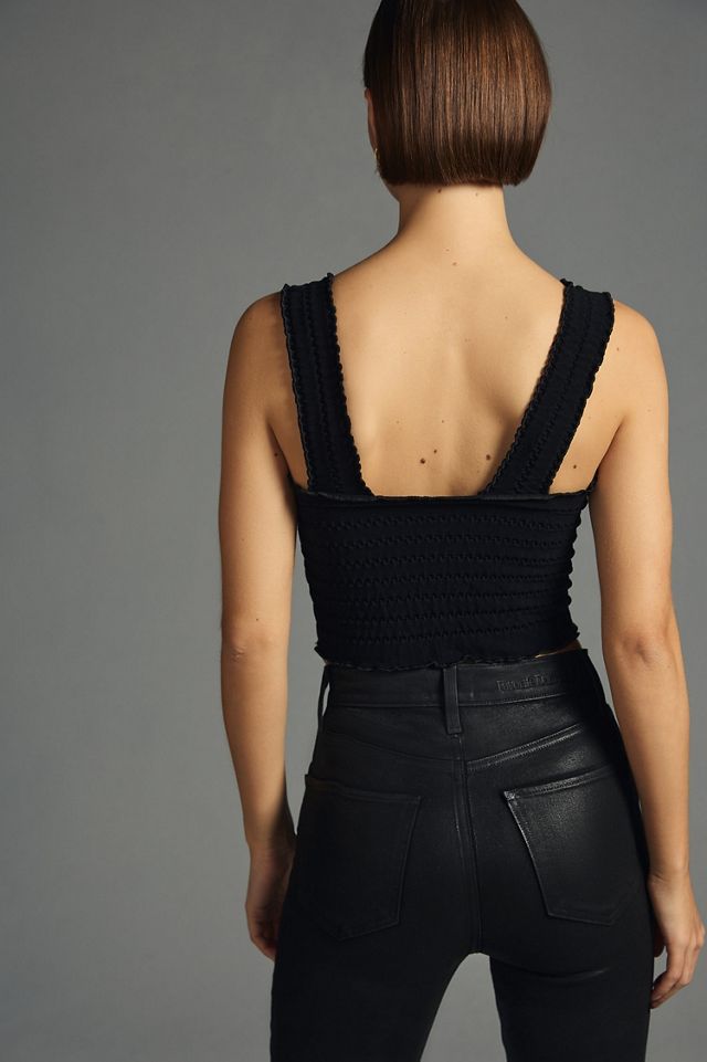 The Regan Seamless Smocked Square-Neck Tank #1