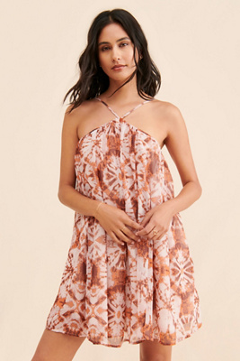 Let Me Be Halter Printed Mini Dress | Anthropologie