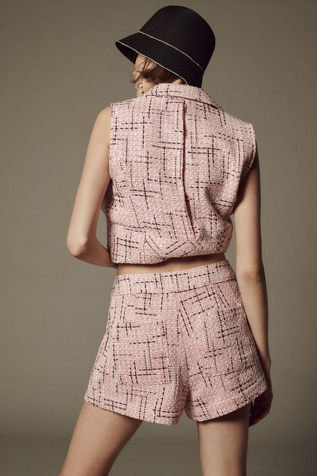 Maeve Plaid Tweed Shorts #2
