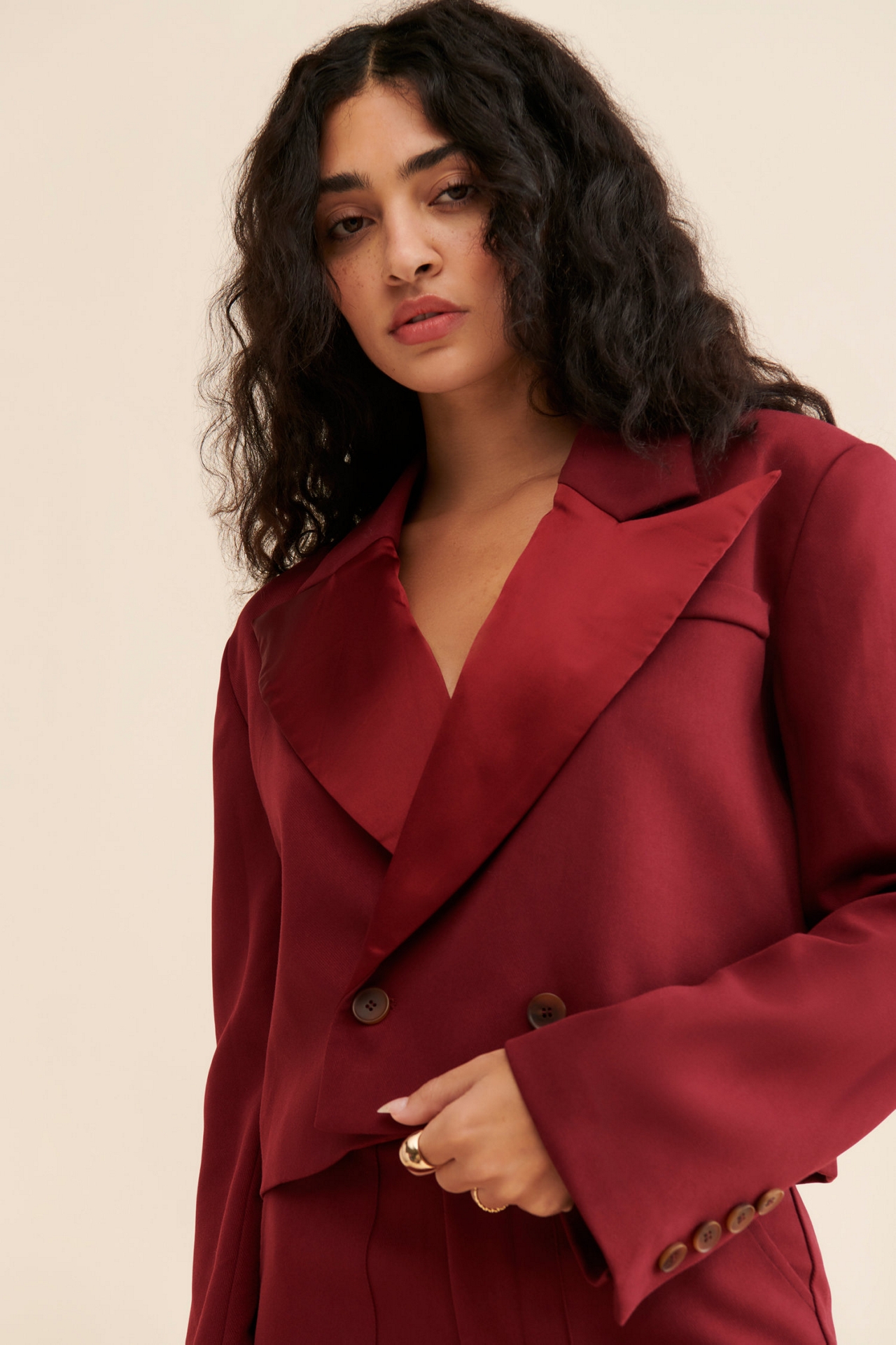 FRENCHMAUVE Frida Tailored Tuxedo Blazer
