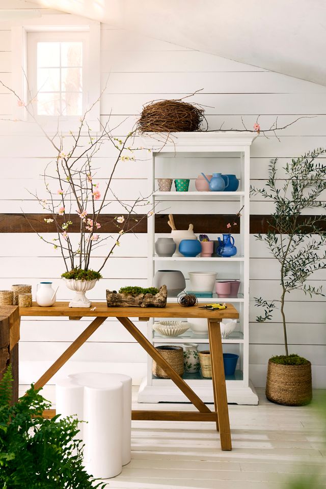 Colorful Enamel Watering Can, White + Green #2