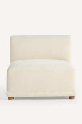 Anthropologie Celine Modular Armless Chair In White