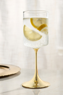 Anthropologie Morgan Metallic Wine Glasses, Set Of 4