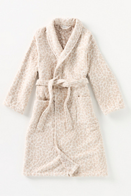 Anthropologie Lola Leopard Cotton Dressing Gown In Beige