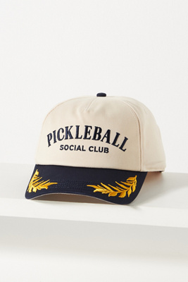 Anthropologie Pickleball Yellow Baseball Cap with White Embroidery Pickleball Hat Anthropologie | TikTok main image 4
