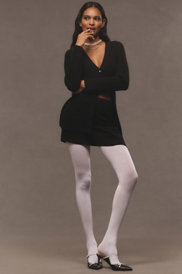 By Anthropologie Opaque Tights In White