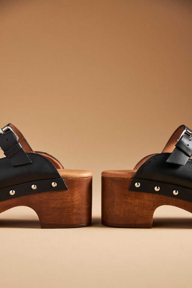 By Anthropologie Wood-Bottom Mule Heels #5