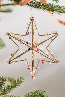 Confetti Beaded Star Ornament