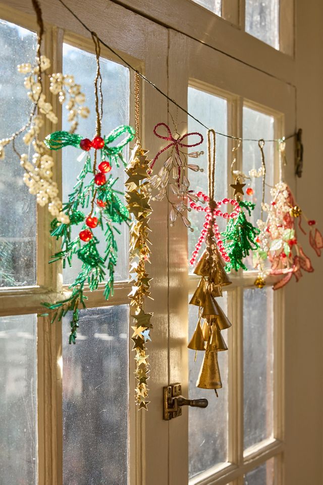 Beaded Floral Branch Ornaments, Set of 2 #2