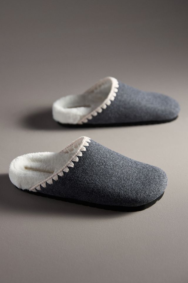 Whipstitch Slippers by Anthropologie in Grey Size 6