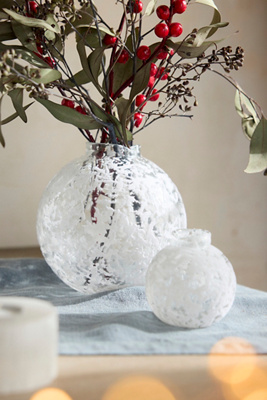 Terrain Flocked Bauble Vases, Set Of 2