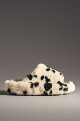 Shop Maeve Fuzzy Platform Slippers In Multicolor