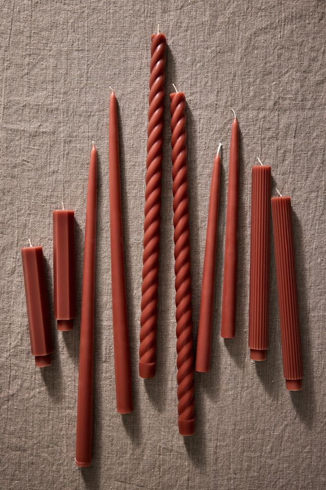 Mixed Taper Candles, Set of 10 Clay #1