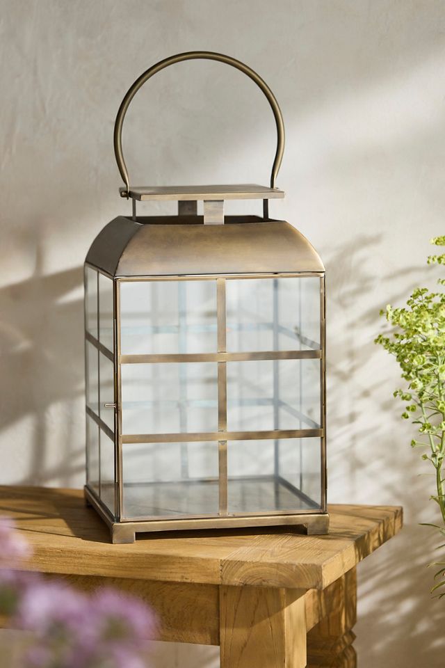 Brass Windowpane Lantern #1