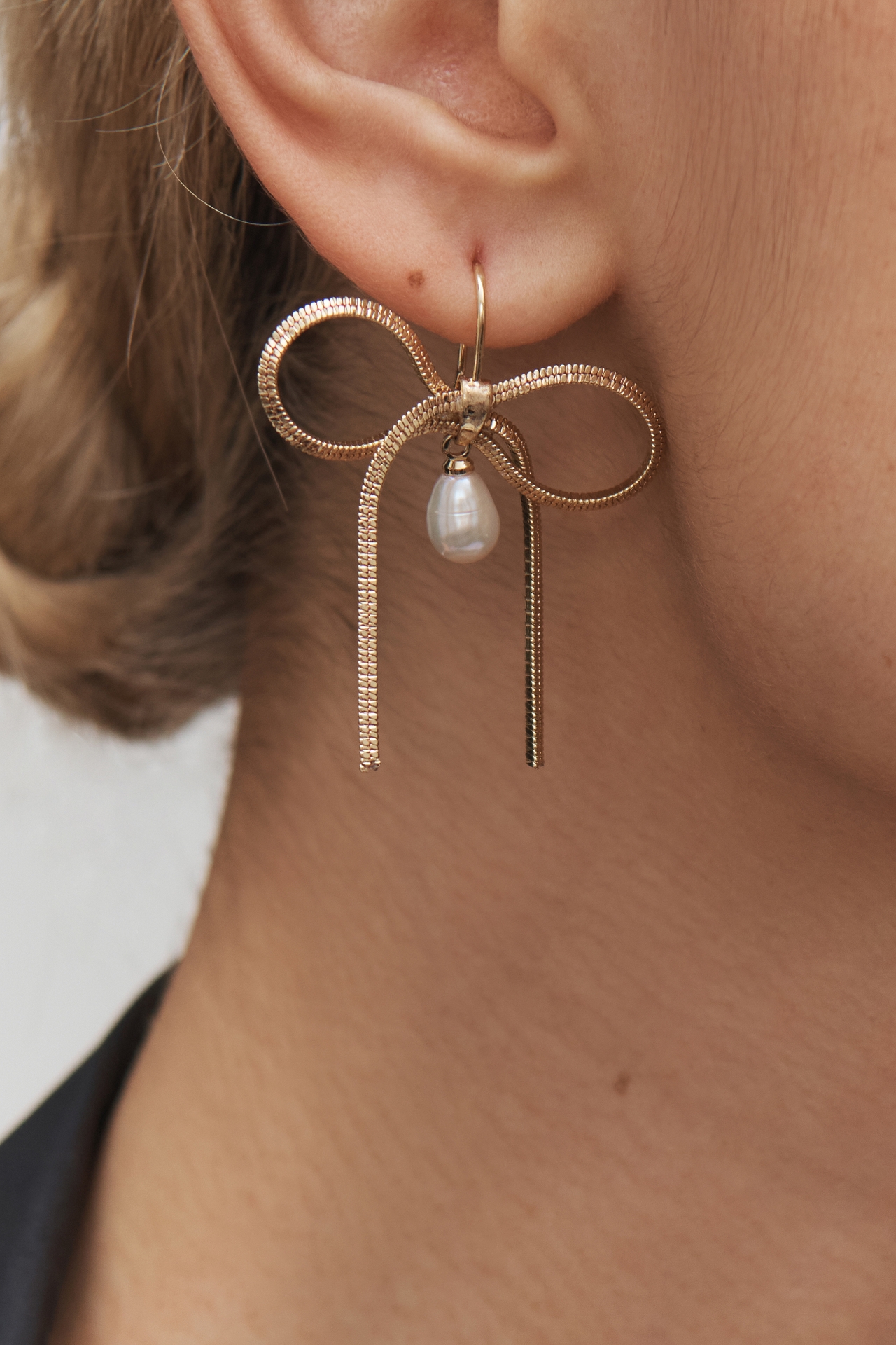 Pearl Bow Earrings