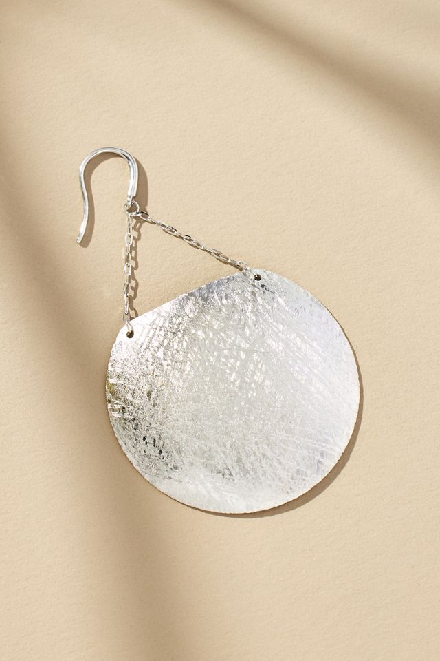 Boucles d'oreilles pendantes à disque martelé #1