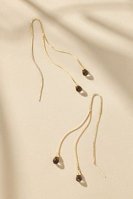 Shop By Anthropologie Sunset Stone Wire Drop Earrings In Black