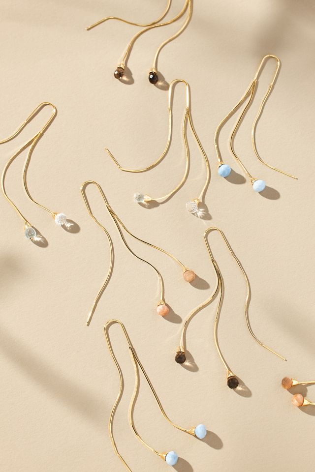 Sunset Stone Wire Drop Earrings #1