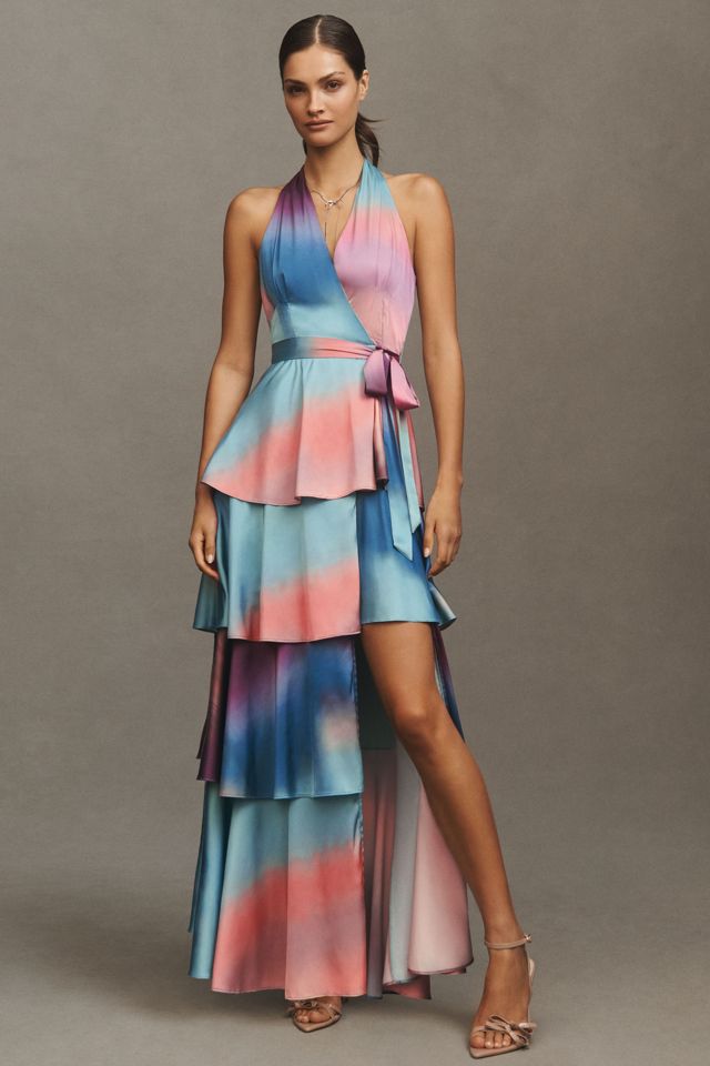 Hutch Satin Paige Wrap Maxi Dress Anthropologie