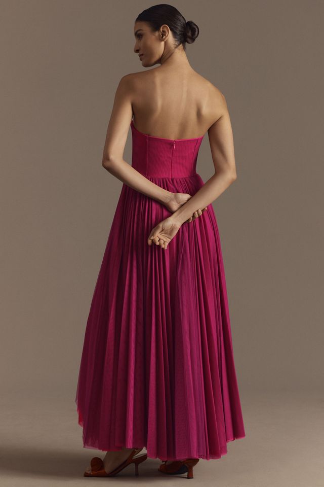 Hutch Calloway Strapless Bustier Tulle Maxi Dress #1