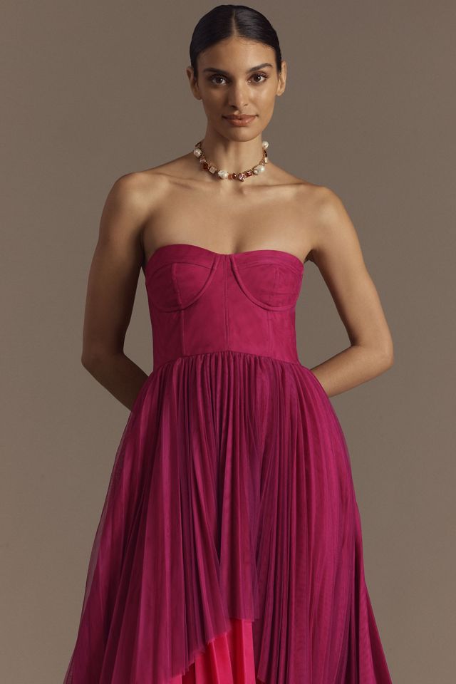 Hutch Calloway Strapless Bustier Tulle Maxi Dress #2