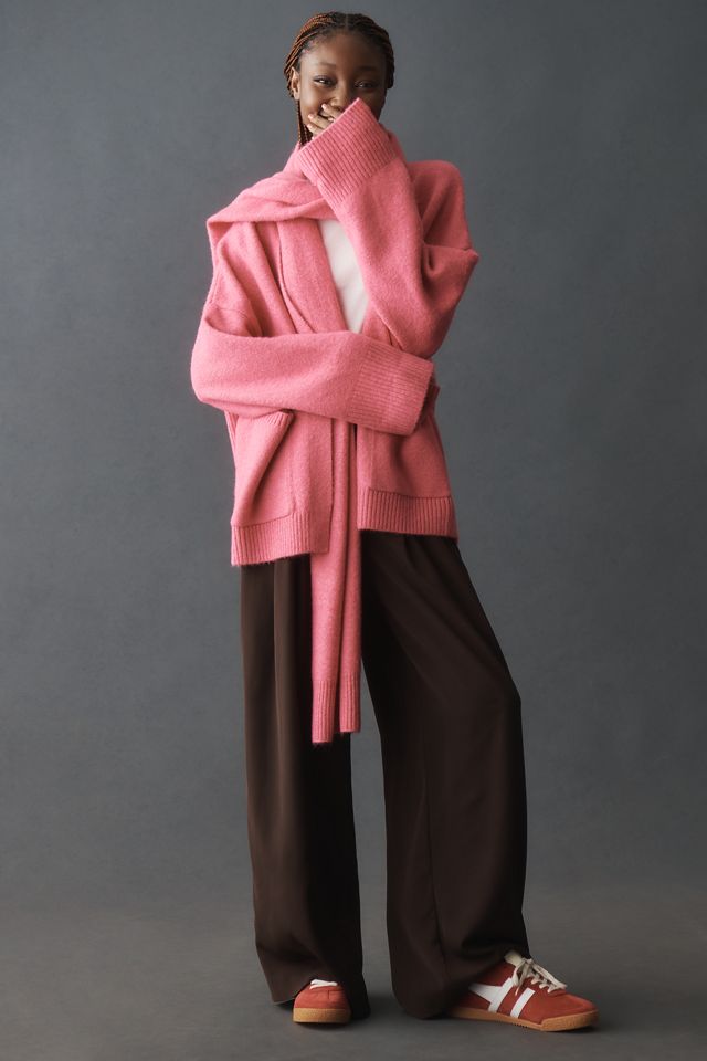 By Anthropologie Cardigan Sweater with Scarf #4