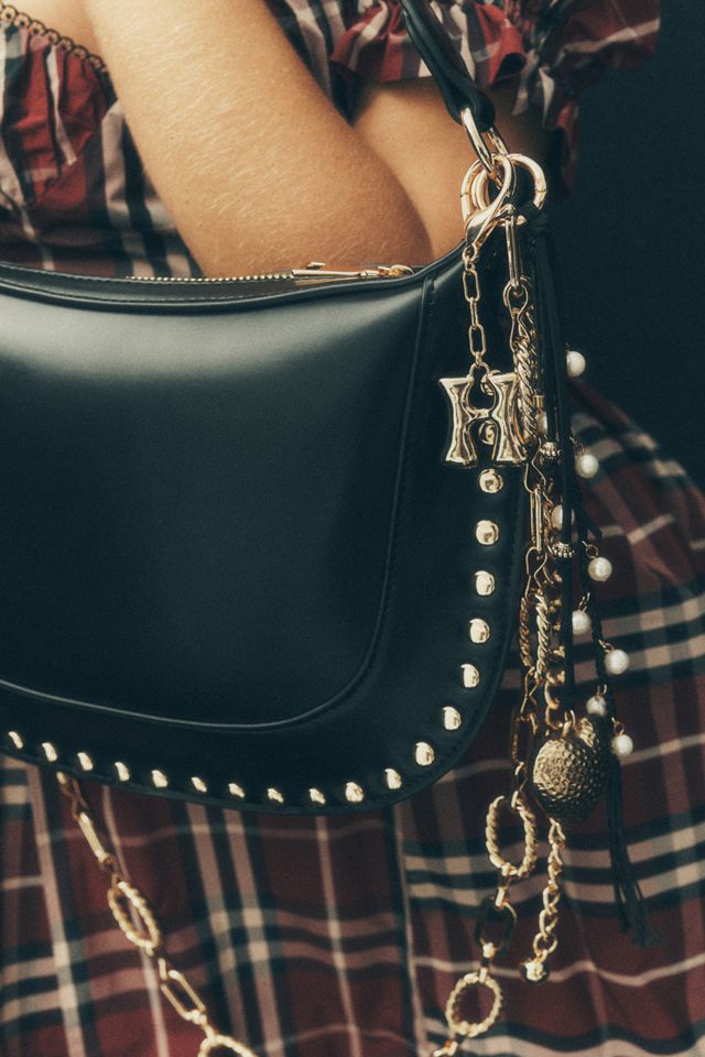 Studded Faux-Leather Shoulder Bag #1