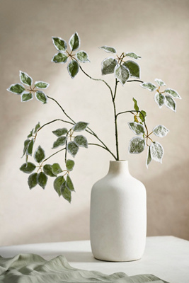 Terrain Faux Frosted Leaf Spray